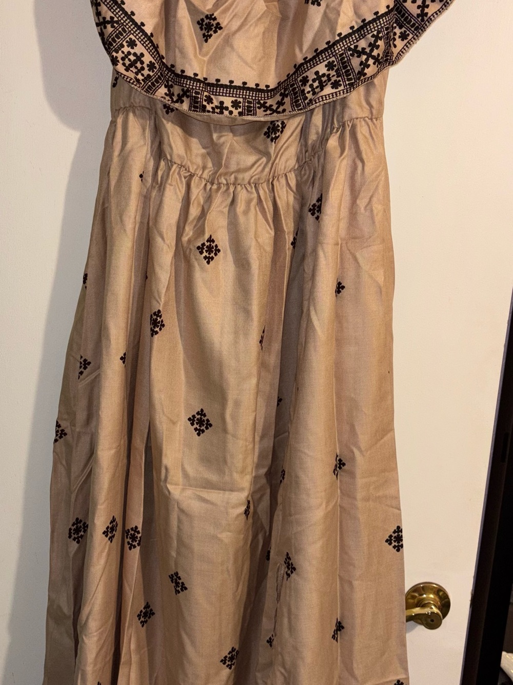 Beige Embroidered - Casual Women's dress